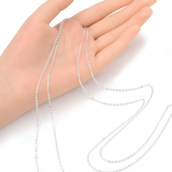 5 Feet 925 Sterling Silver Unfinished Flat Cable Chain Links, 1.8mm, Small SSK-R5