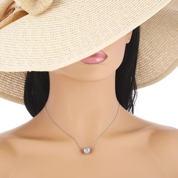 1pc 925 Sterling Silver Round Heart Pattern December Birthstone Bead Charm, Blue Zircon Cubic Zirconia CZ, 11x9mm, Hole ID 4.5mm, EC1-H12