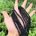 200pcs Creative Club Faceted Round Crystal Glass Beads, Jet Black, 6mm (0.24 inch), Hole ID 1mm, CC2R623