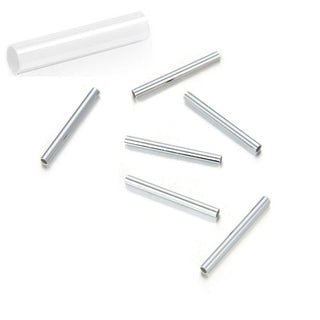 100pcs Tarnish Resistant Straight Tubes, Sterling Silver Plated Brass, Hole ID 1.2mm, Size Selections: 10x2mm, 20x2mm