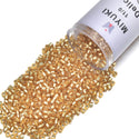 7.5g Miyuki Delica 11/0 Seed Beads, Transparent Silver-Lined Gold DB42