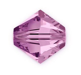 50pcs Preciosa Faceted Bicone Crystal Beads, Light Purple Amethyst, 6mm, Hole ID 1mm, Pre-B641