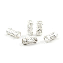 100pcs Large Hole Filigree Tube Beads, Sterling Silver Plated Brass, Size Selections: 8x3mm, 8x4mm