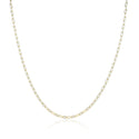 1pc 925 Sterling Silver Diamond Cut Flat Cable Link Chain Necklace, Real 18K Yellow Gold Plated, 2.2mm, Length Selections: 18/20/22/24/26 inch
