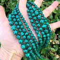 Natural Green Malachite Gemstone Round Beads, 15 Inch/1 Strand, Size Selections: 6mm/8mm/10mm