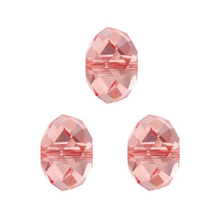 24pcs Adabele Austrian Faceted Rondelle Crystal Beads #5040, Light Padparadscha (Pink), Size Selections: 6x4mm, 8x6mm, 10x8mm