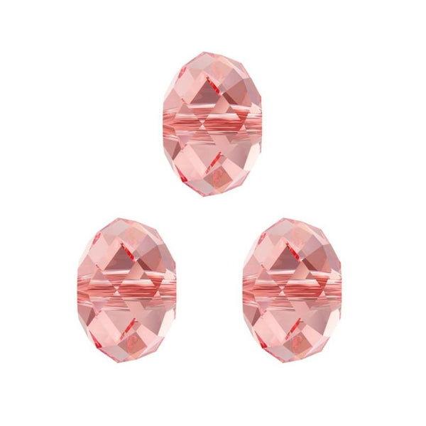 24pcs Adabele Austrian Faceted Rondelle Crystal Beads #5040, Light Padparadscha (Pink), Size Selections: 6x4mm, 8x6mm, 10x8mm