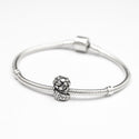 Solid 925 Sterling Silver Flower Bouquet Charm Love Bead Charm