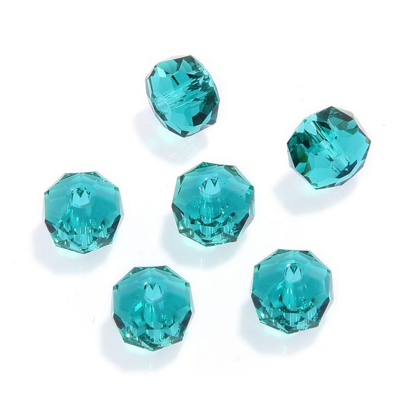 25pcs Adabele Austrian Faceted Donut Rondelle Crystal Beads #5045, Emerald Green, 8mm x 5mm, Hole ID 1.2mm, SSO-824
