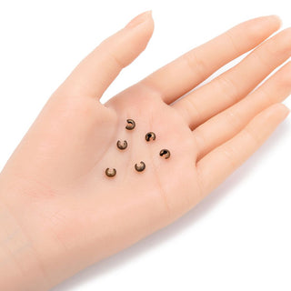 100pcs Crimp Bead Knot Covers, Crimp End Caps, Antique Bronze Plated Brass, Size Selection: 3mm/4mm/5mm/6mm