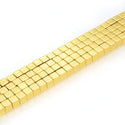 Grade A Natural Hematite Gemstone Cube Beads, Gold Plated, 2 strands/190pcs Beads, 4mm/Small Tiny, Hole ID 1mm, GFC-K3