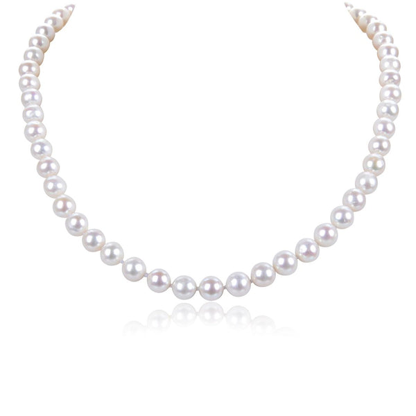 Natural Grade AAA Round White Cultured Freshwater Pearl Necklace, 6-7mm Pearl Strand, Length Selections: 16 inch/18 Inch