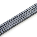 Grade A Natural Black Hematite Gemstone Cube Beads, 2 strands/190pcs Beads, 4mm/Small Tiny, Hole ID 1mm, GFC-K1