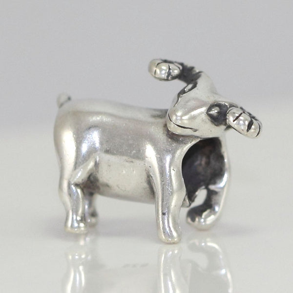 1pc Solid 925 Sterling Silver Charm Ram Sheep Bead, Compatible with Pandora All Other Charm Bracelets, EC2-R3