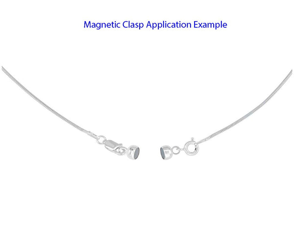 1pc 925 Sterling Silver Tube Magnetic Clasp, Tarnish Resistant Rhodium Plated, 13.2mm, SS385