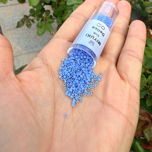 30g Miyuki Delica 11/0 Seed Beads, Opaque Matte Rainbow Periwinkle DB881