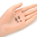 50pcs Rectangle Lobster Claw Clasp, 50pcs Open Jump Rings, Antique Bronze Plated Brass, Size Selections: 10mm/12mm
