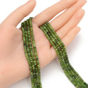 Natural Green Canadian Nephrite Jade Gemstone Tiny Small Faceted Rondelle Beads, 4x3mm, Hole ID 0.65mm, 15 Inch/1 Strand, GK-B4