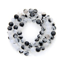 Natural Black Rutilated Quartz Gemstone Faceted Flat Round Coin Beads, 6mm, Hole ID 1mm, 15 Inch/1 Strand, GZ13-5