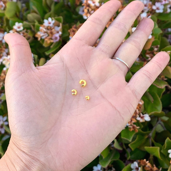 20pcs 925 Sterling Silver Crimp Bead Knot Cover, End Caps, Real 18K Yellow Gold Plated, Size Selections: 3mm/4mm/5mm/6mm