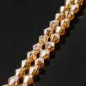 250pcs Creative Club Faceted Bicone Crystal Glass Beads, Golden Shadow, 6mm (0.24 Inch), Hole ID 1mm, CCB628
