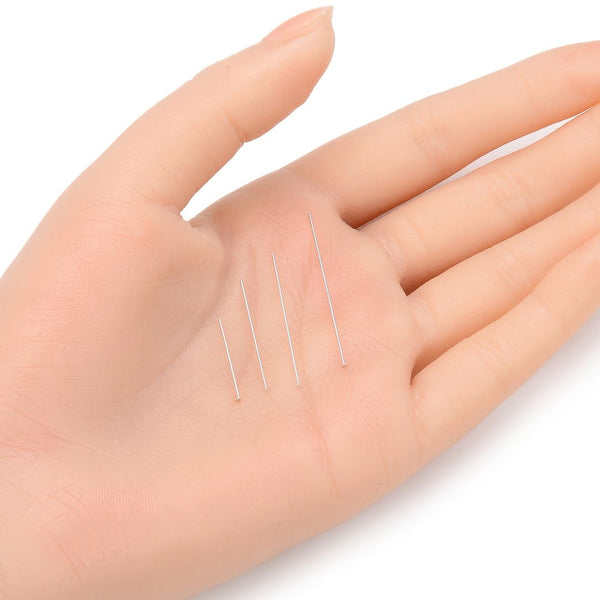 20pcs 925 Sterling Silver Flat Headpin Head Pins, 0.5mm/24 Gauge, Length Selections: 18mm/25mm/30mm/35mm/38mm/50mm