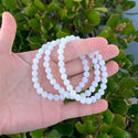 1 Strand Stretch Natural Blue Flash Moonstone Beaded Gemstone Bracelet, 6mm Beads, Length Selections: 7 inch/7.5 inch/8 inch