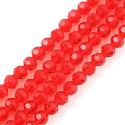 200pcs Creative Club Faceted Round Crystal Glass Beads, Light Siam Red, 6mm (0.24 inch), Hole ID 1mm, CC2R606