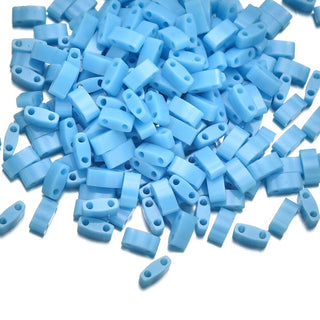 10g Miyuki Half Tila Seed Beads 5x2.3mm, Opaque Robin's Egg Blue HTL-413