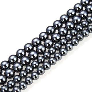 Natural Black Hematite Gemstone Round Beads, 15 Inch/1 Strand, Size Selections: 6mm/8mm/10mm