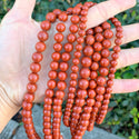 Natural Grade A Red Jasper Gemstone Round Beads, 1 Strand/15 Inch, Size Selections: 4mm/6mm/8mm/10mm