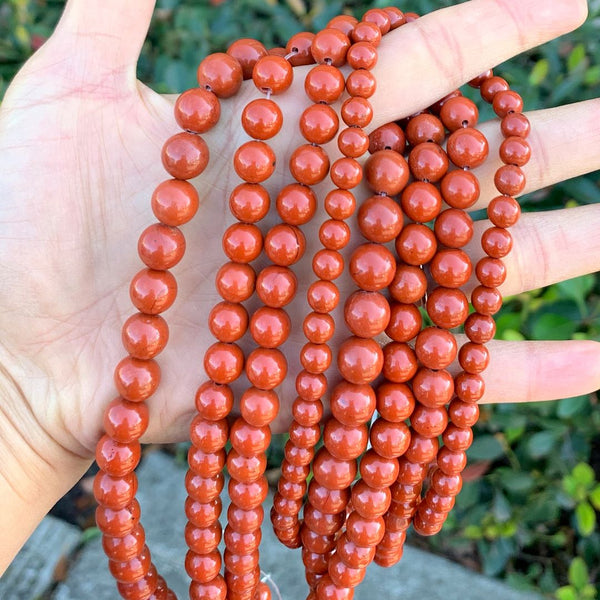 Natural Grade A Red Jasper Gemstone Round Beads, 1 Strand/15 Inch, Size Selections: 4mm/6mm/8mm/10mm