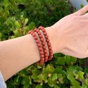 1 Strand Stretch Natural Grade A Red Jasper Beaded Gemstone Bracelet, 6mm Beads, Length Selections: 7 inch/7.5 inch/8 inch
