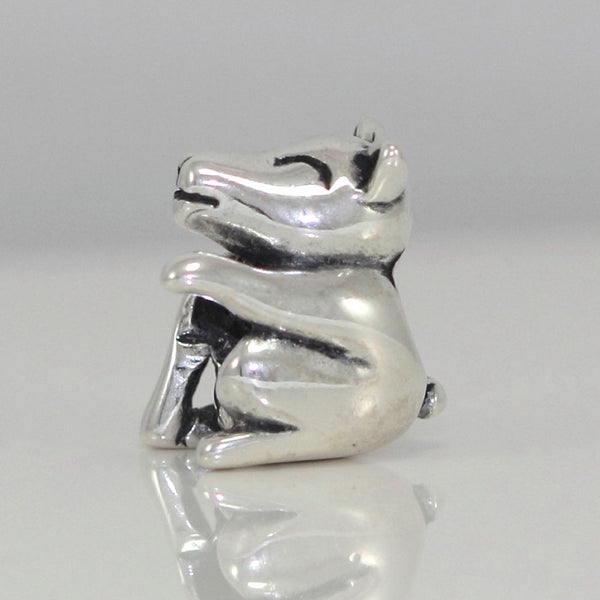 1pc Real Solid Sterling Silver Dog Charm Puppy Bead, Compatible with Pandora All Other Charm Bracelets, EC497