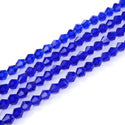 500pcs Creative Club Faceted Bicone Crystal Glass Beads, Cobalt Blue, 4mm (0.16 Inch) Small Tiny, Hole ID 0.9mm, CCB425