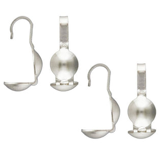 50pcs Tarnish Resistant Clamshell Calotte Bead Tips, Sterling Silver Plated Brass, Open Hook, 9x4mm, BF82-1