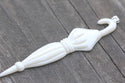 1pc Beautiful Romance Umbrella Hand Carved White Buffalo Bone Drop Pendant, Symbol of Strength Prosperity Pendant, with Sterling Silver Bail, 3.5 Inch, BP-54