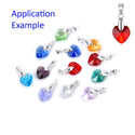 2 Sets/24pcs Mixed Top Drilled Birthstone Heart Drop Beads, 10mm, Hole ID 1mm, BB15
