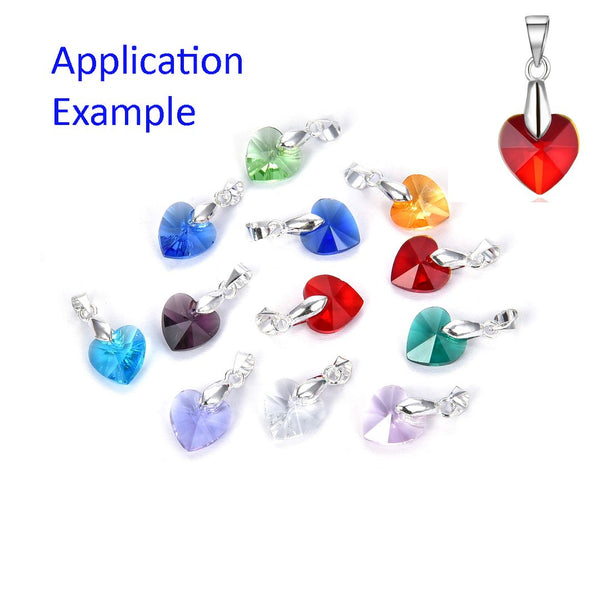 2 Sets/24pcs Mixed Top Drilled Birthstone Heart Drop Beads, 10mm, Hole ID 1mm, BB15
