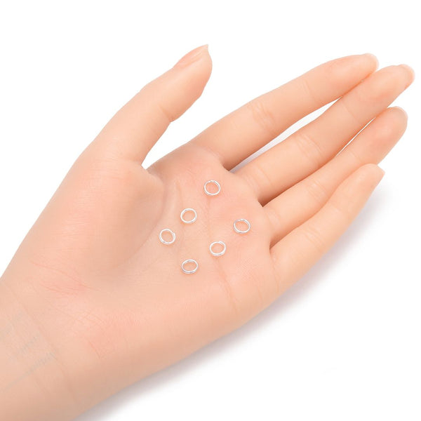 20pcs 925 Sterling Silver Split Jump Rings, 0.7mm/21 Gauge, Size Selections: 5mm/6mm/7mm/8mm/10mm/12mm