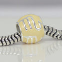 1pc 925 Sterling Silver Scorpio Zodiac Sign Bead Charm Yellow Enamel, Compatible with Pandora All Other Charm Bracelets, EC56