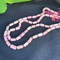 Natural Pink Rhodonite Gemstone Faceted Tube Beads, 13x7mm, Hole ID 1mm, 15 Inch/1 Strand, GZ8-8