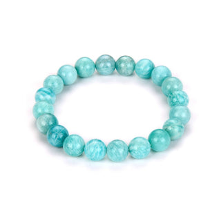 1 Strand Stretch Natural Russian Amazonite Beaded Gemstone Bracelet, 8mm Bead, Length Selections: 7 inch/7.5 inch/8 inch/8.5 inch