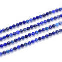 Natural Blue Lapis lazuli Gemstone Tiny Small Faceted Round Beads, 3mm, Hole ID 0.6mm, 15 Inch/1 Strand, GK3-4