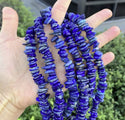 Natural Blue Lapis Lazuli Gemstone Flat Coin Chip Beads, Irregular, 7mm-10mm, Hole ID 1mm, 15 Inch/1 Strand, GZ7-8