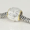 1pc Cute Solid 925 Sterling Silver Flower Bead Charm, Compatible with Pandora All Other Charm Bracelet, EC88