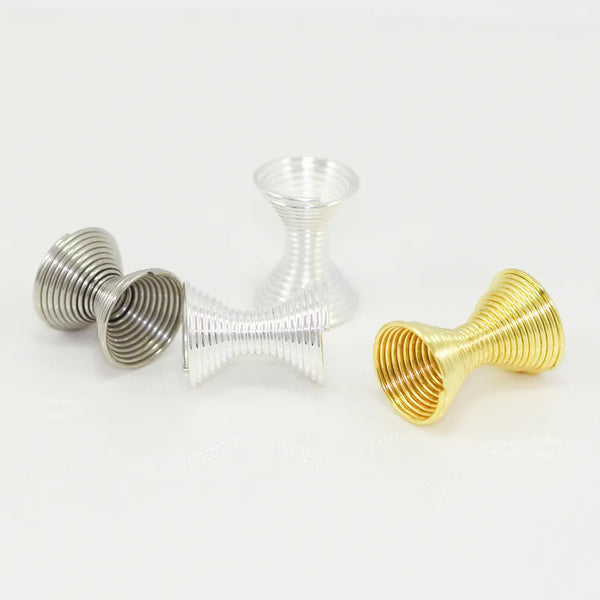 100pcs Large Hole Double Side Wire Coil Spring Beads, Sterling Silver Plated Brass, 11x7mm, Hole ID 5mm, CF113-1