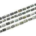 Natural Matt African Turquoise Gemstone Faceted Tube Beads, 13x7mm, Hole ID 1mm, 15 Inch/1 Strand, GZ8-12