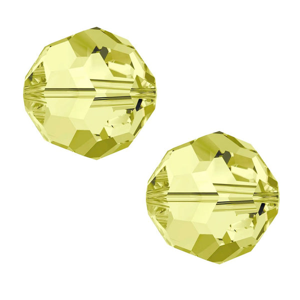 50pcs Adabele Austrian Faceted Round Crystal Beads #5000, Jonquil Yellow, Size Selections: 4mm/6mm/8mm/10mm