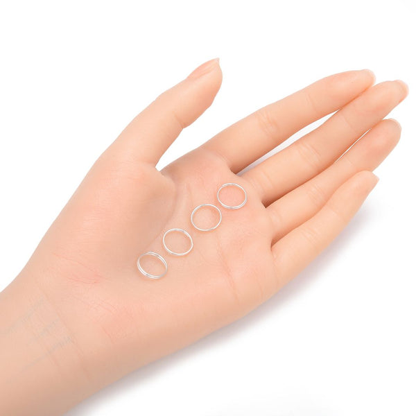 20pcs 925 Sterling Silver Split Jump Rings, 0.7mm/21 Gauge, Size Selections: 5mm/6mm/7mm/8mm/10mm/12mm